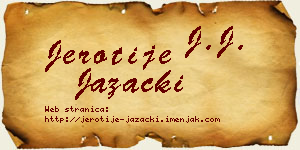 Jerotije Jazački vizit kartica
